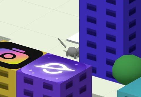 A cat walking between the towers