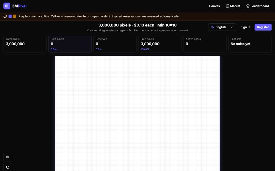 Screenshot of 3mpixel.com (October 2026)