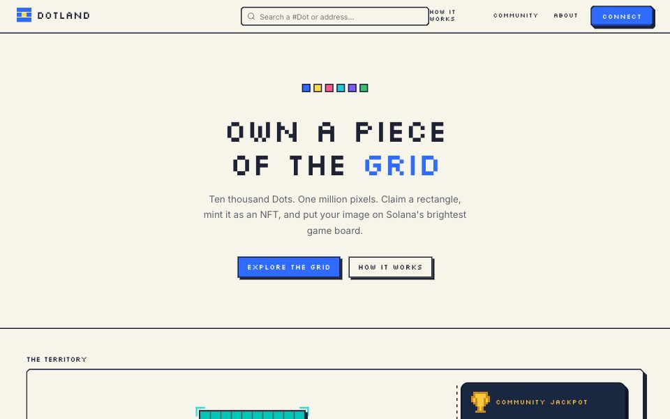 Screenshot of dotland.io (October 2026)