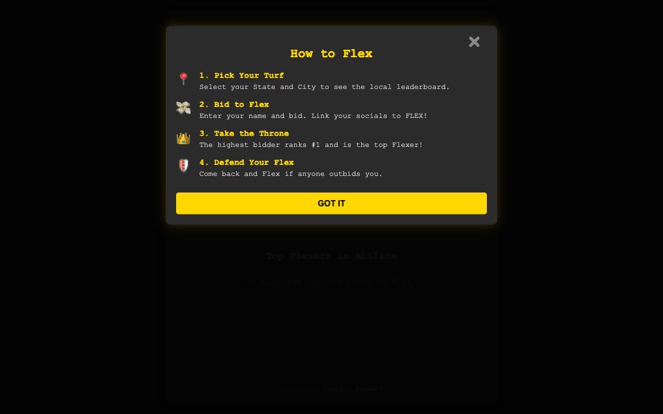 Screenshot of flexlist.app (October 2026)