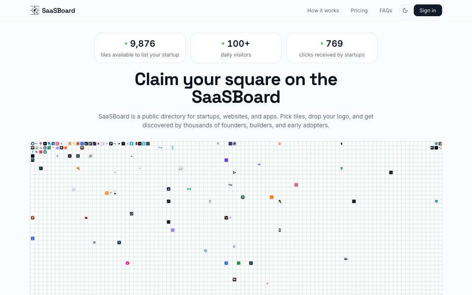 Screenshot of saasboard.app (October 2026)