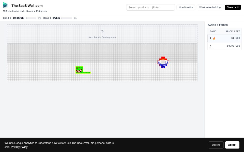 Screenshot of thesaaswall.com (October 2026)